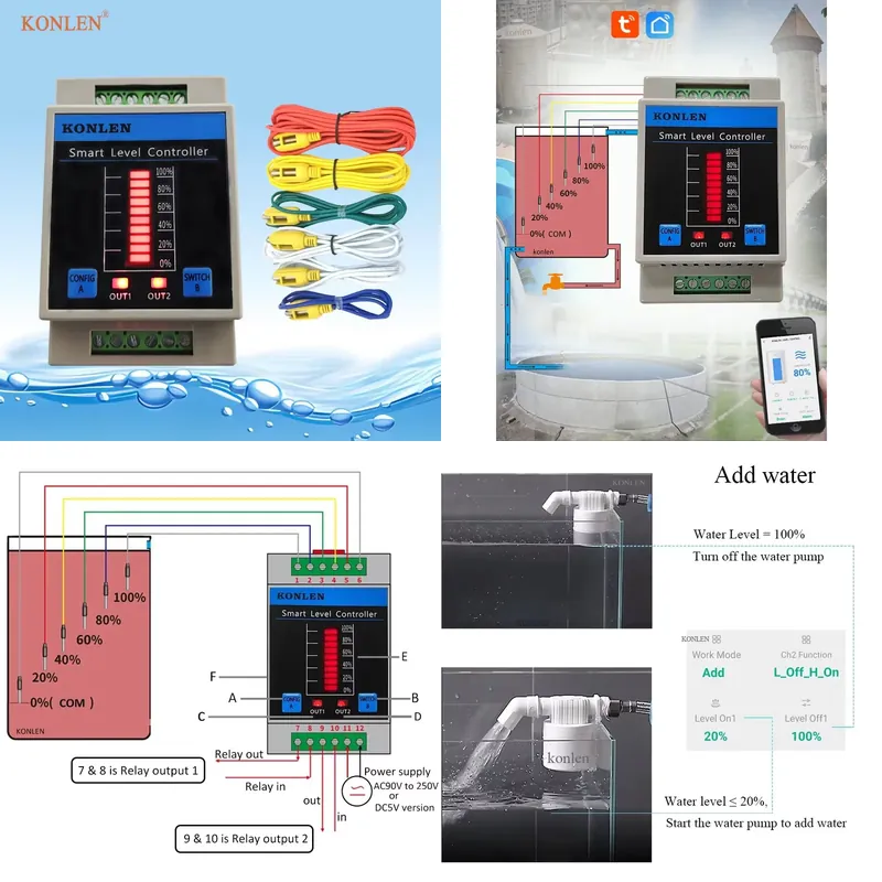 KONLEN Water Level Sensor WIFI - đánh giá và giá Water Alarm Sensor