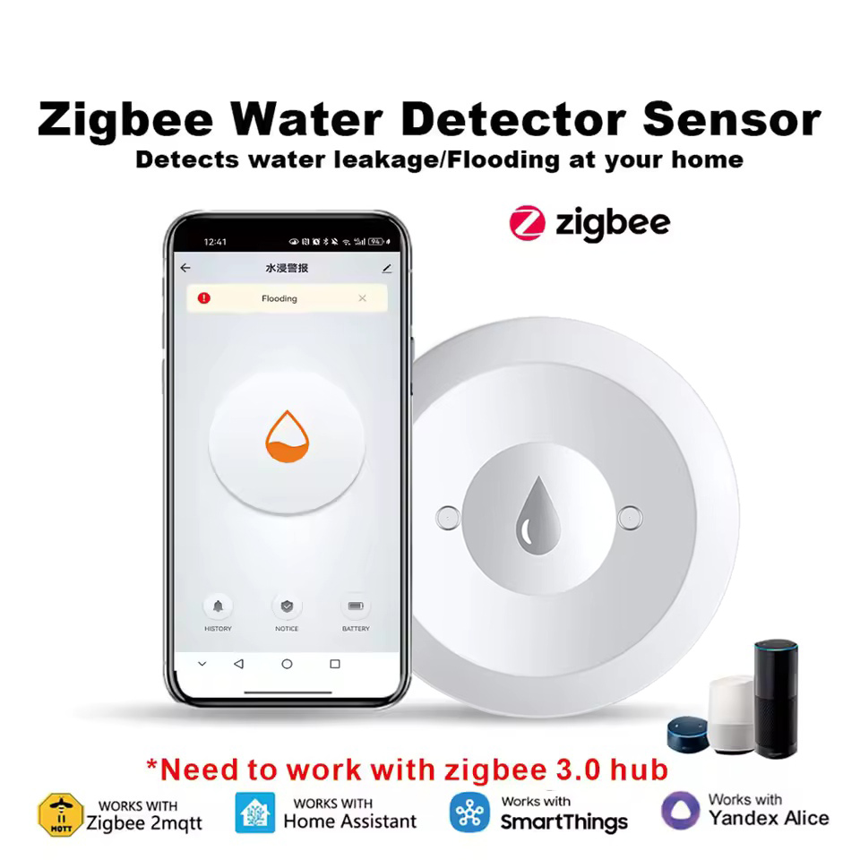 Work With Tuya ZigBee 3.0 Wate - đánh giá và giá Water Alarm Sensor
